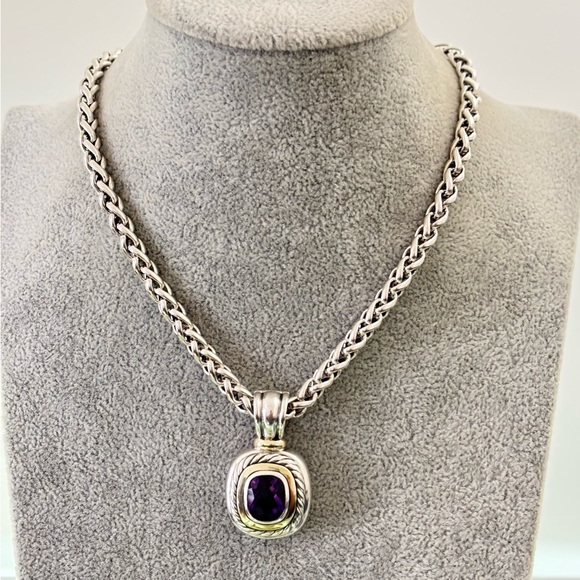 David Yurman Jewelry - David Yurman 925 & 14k Gold XL Albion Pendant Necklace with Amethyst 16"